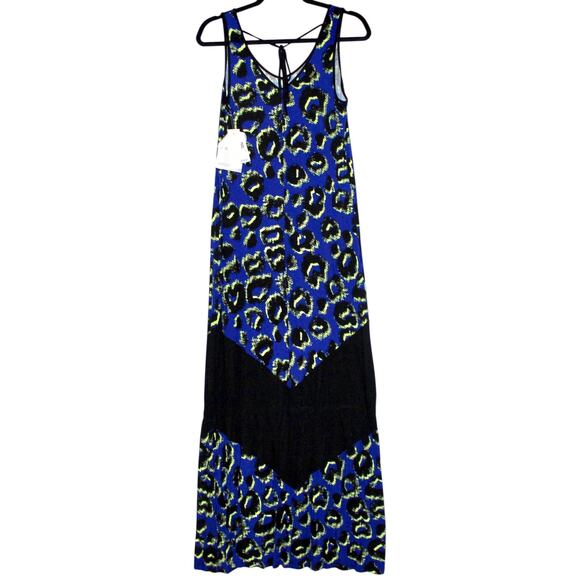 Kensie Blue Leopard Print Maxi Dress Size Small NWT - Picture 2 of 3